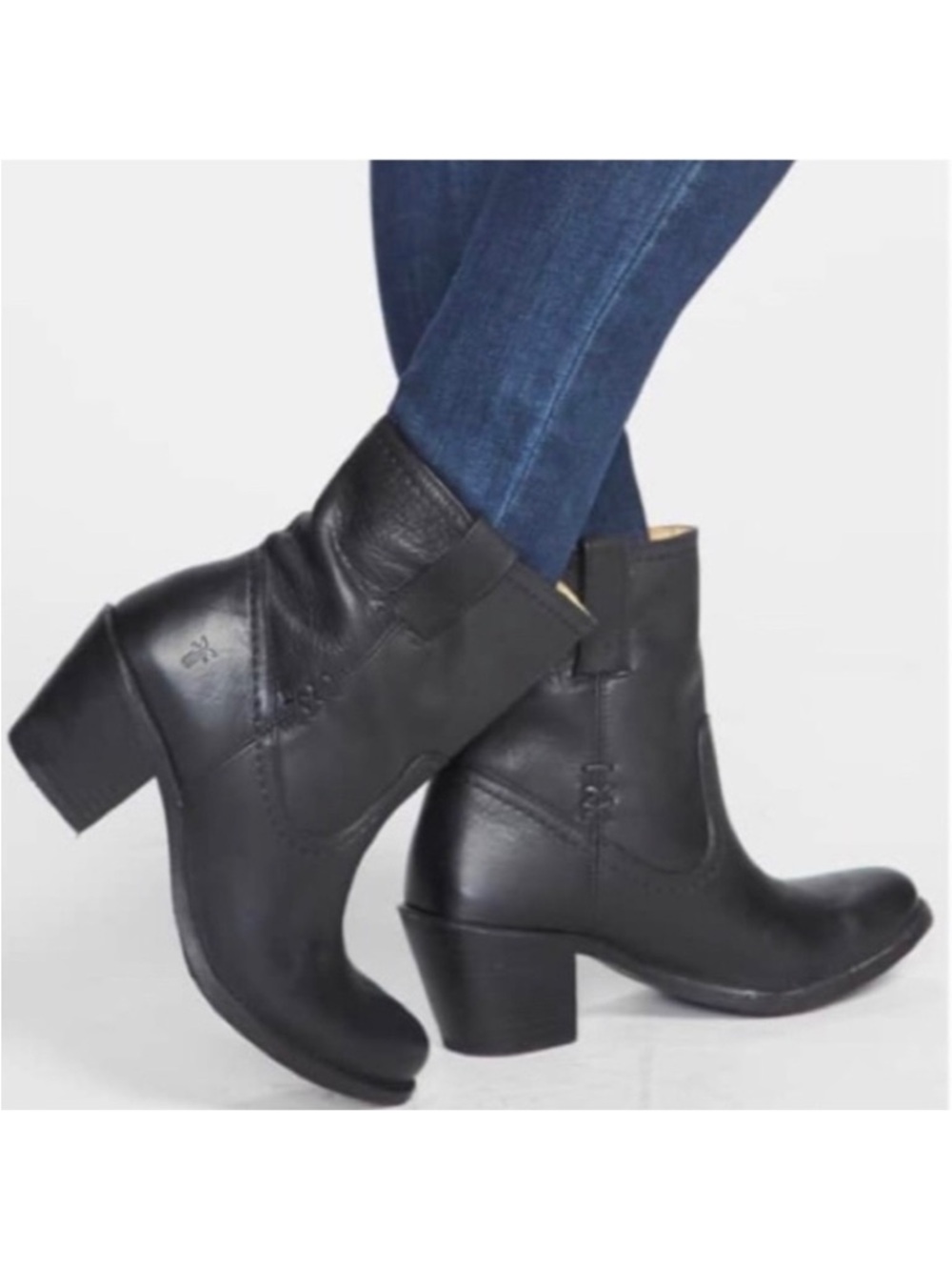 Frye Carmen X Stitch Block Heel Ankle Boots